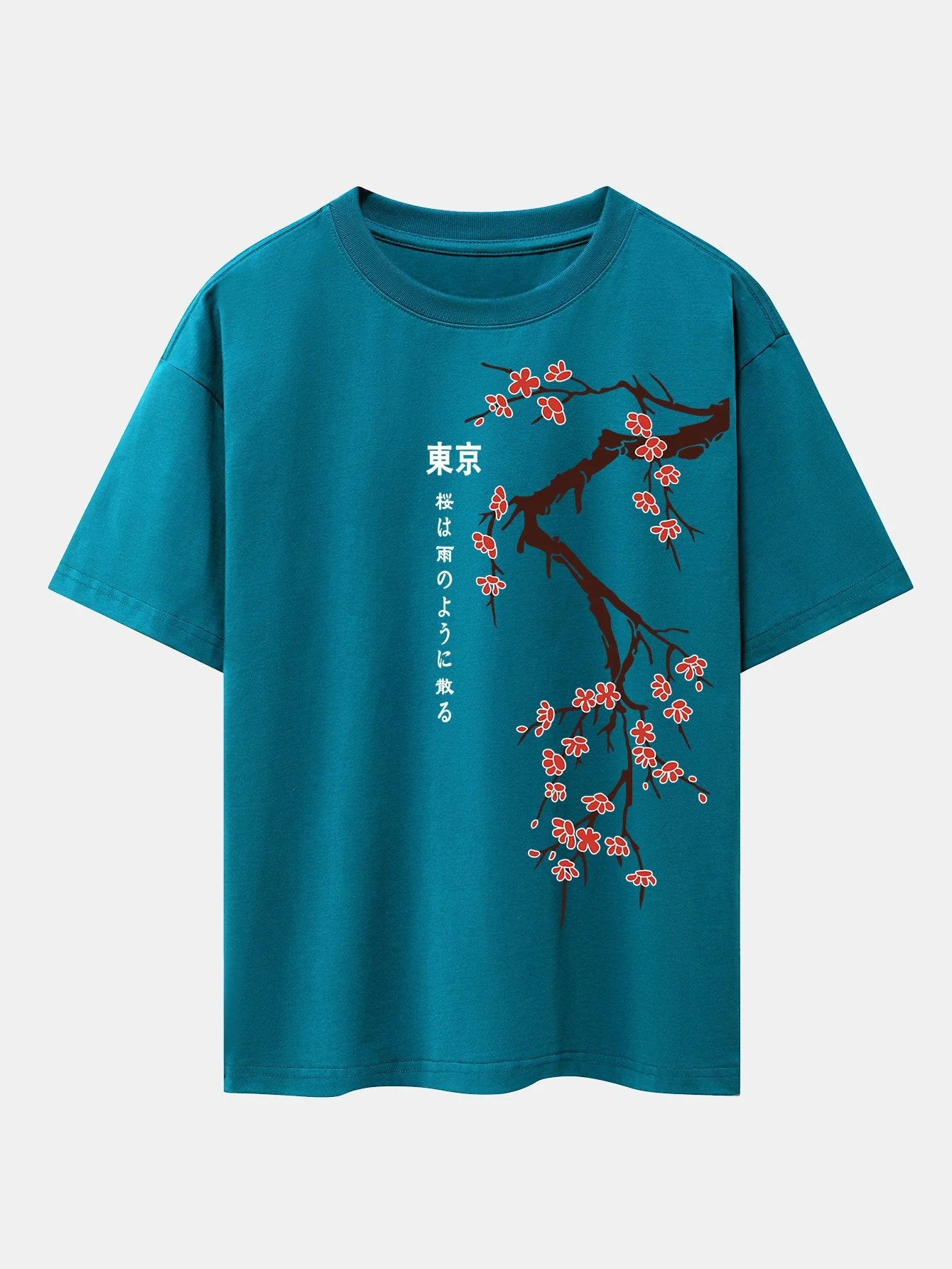 Ken® | Tokyo Japanese Cherry Blossoms Print Drop Shoulder Oversize T-Shirt - Image 12