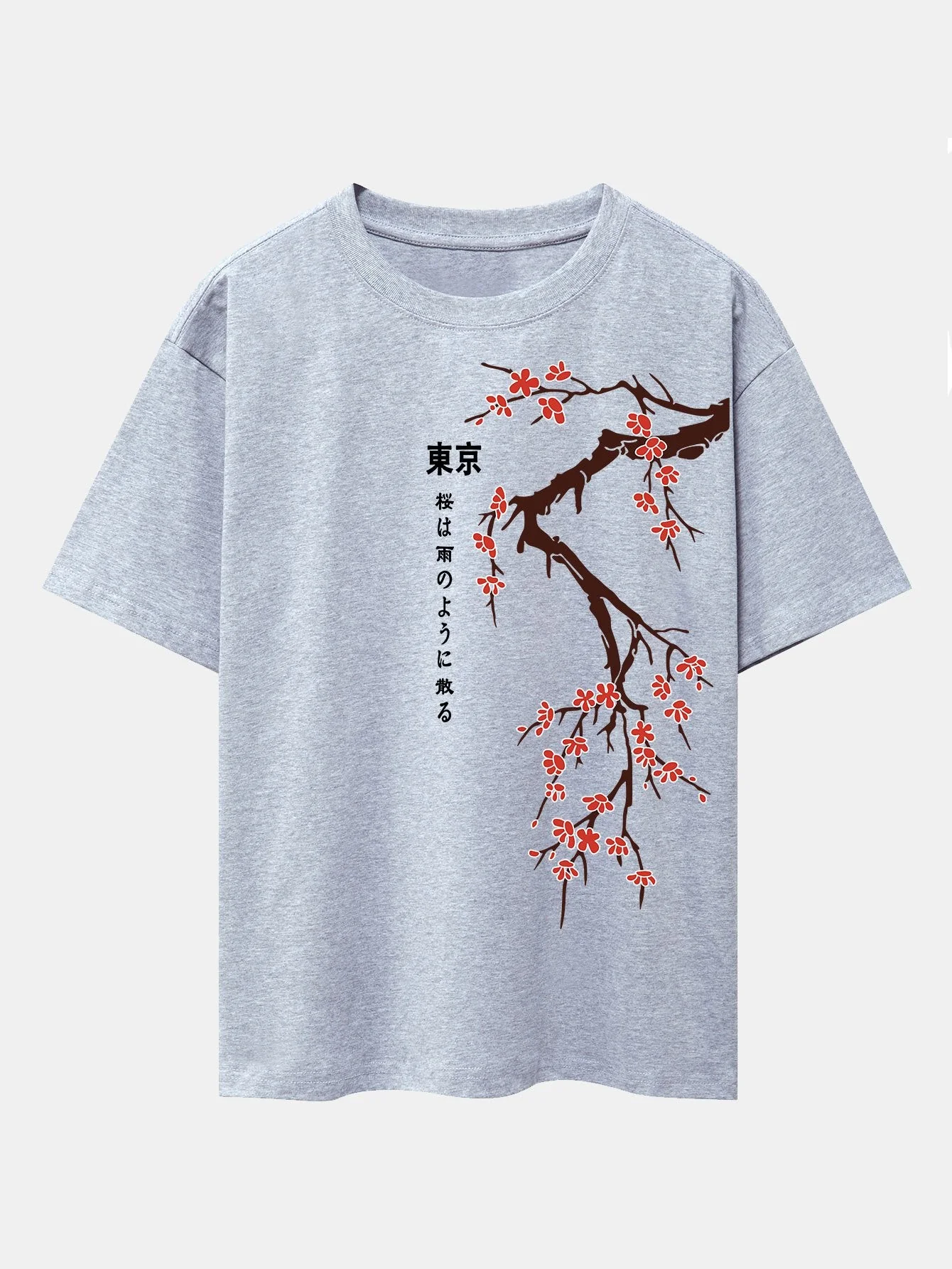 Ken® | Tokyo Japanese Cherry Blossoms Print Drop Shoulder Oversize T-Shirt - Image 3