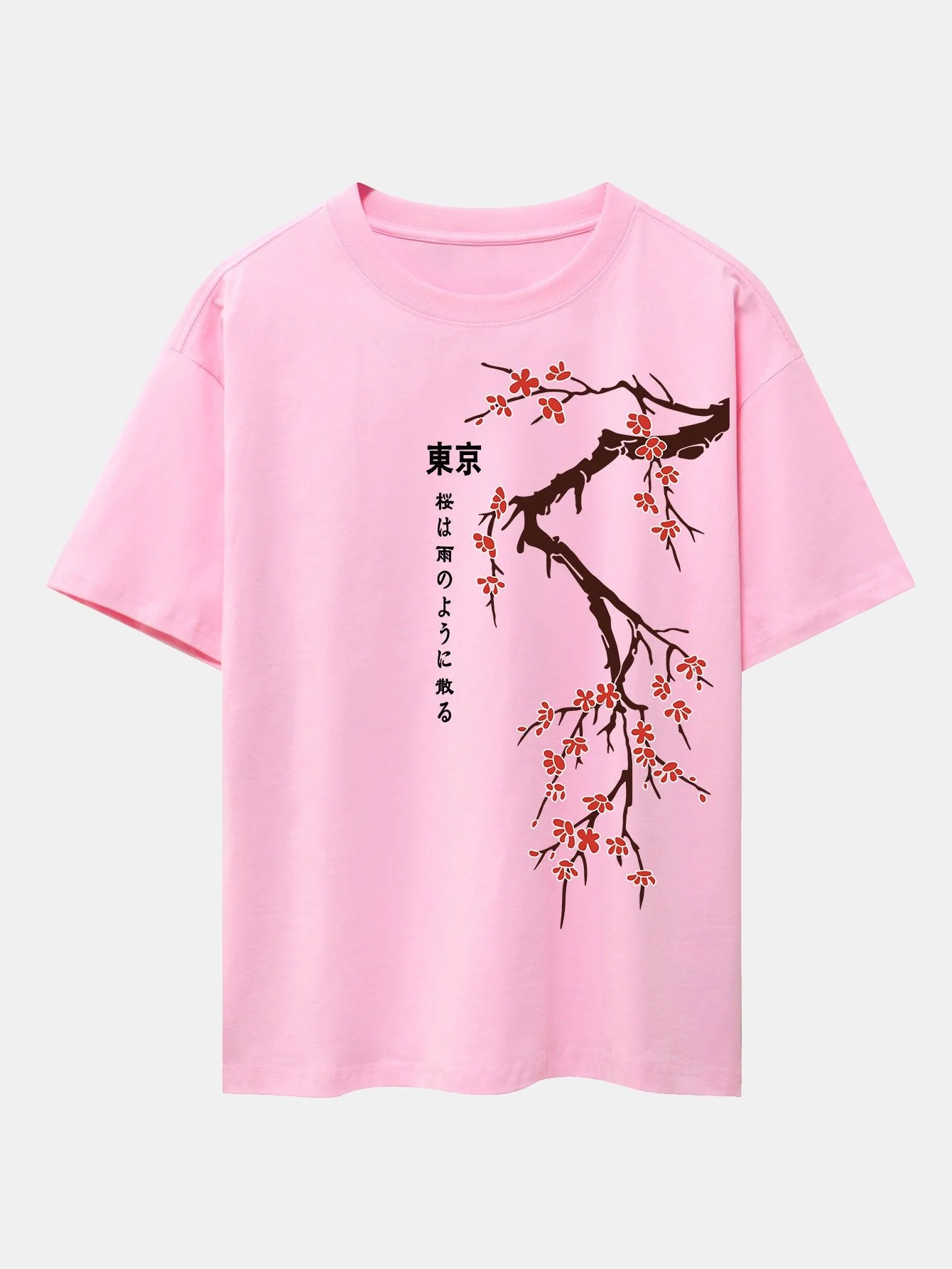 Ken® | Tokyo Japanese Cherry Blossoms Print Drop Shoulder Oversize T-Shirt - Image 4