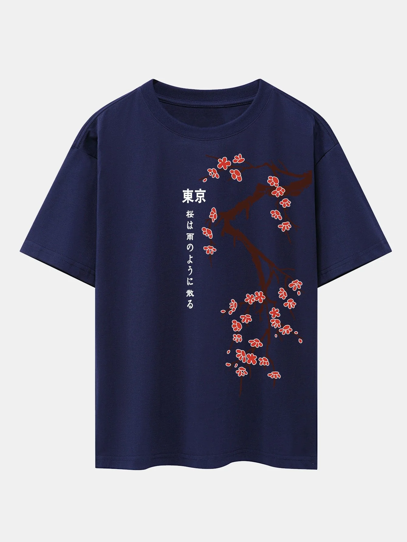 Ken® | Tokyo Japanese Cherry Blossoms Print Drop Shoulder Oversize T-Shirt - Image 8