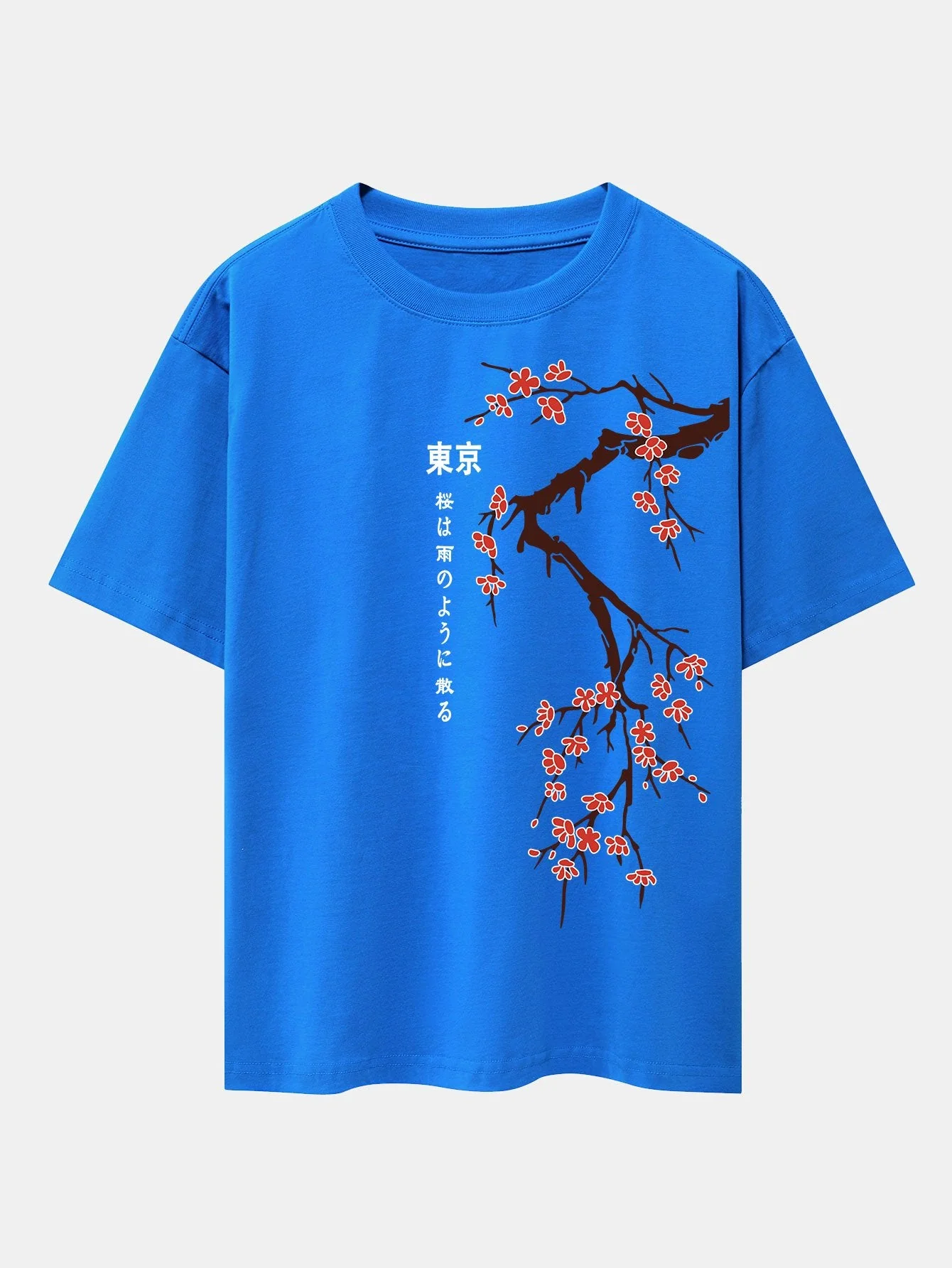 Ken® | Tokyo Japanese Cherry Blossoms Print Drop Shoulder Oversize T-Shirt - Image 9