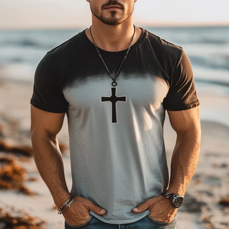 Ken | Men'S Summer Casual Colorblock Printed Short Sleeve T-Shirt - Image 2