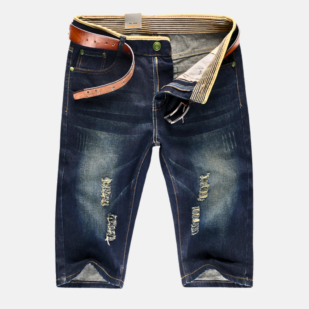 Kenden® | Distressed Denim Shorts With Crest Effect - Image 2