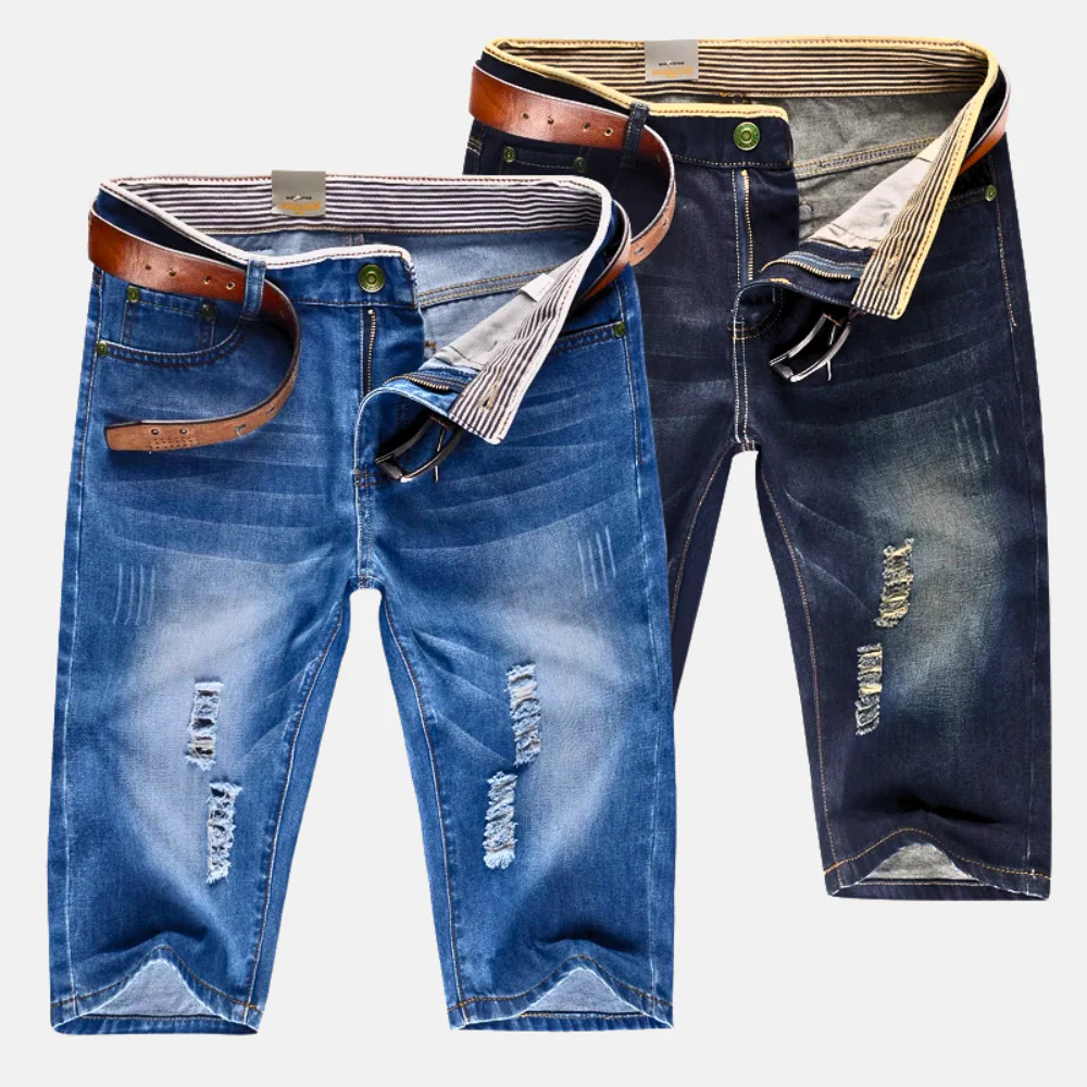 Kenden® | Distressed Denim Shorts With Crest Effect - Image 3