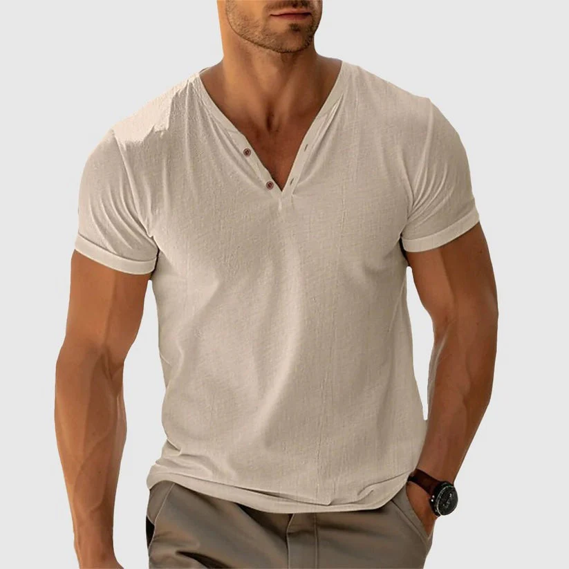 Kenji® | Knitted T-Shirt With Buttons - Image 3