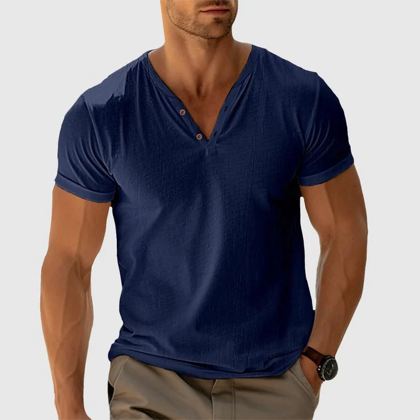 Kenji® | Knitted T-Shirt With Buttons - Image 4