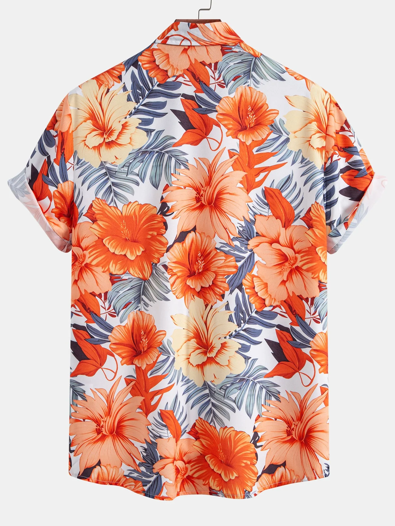 Kevin® | Tropical Flowers Print Button Up Shirt - Image 2