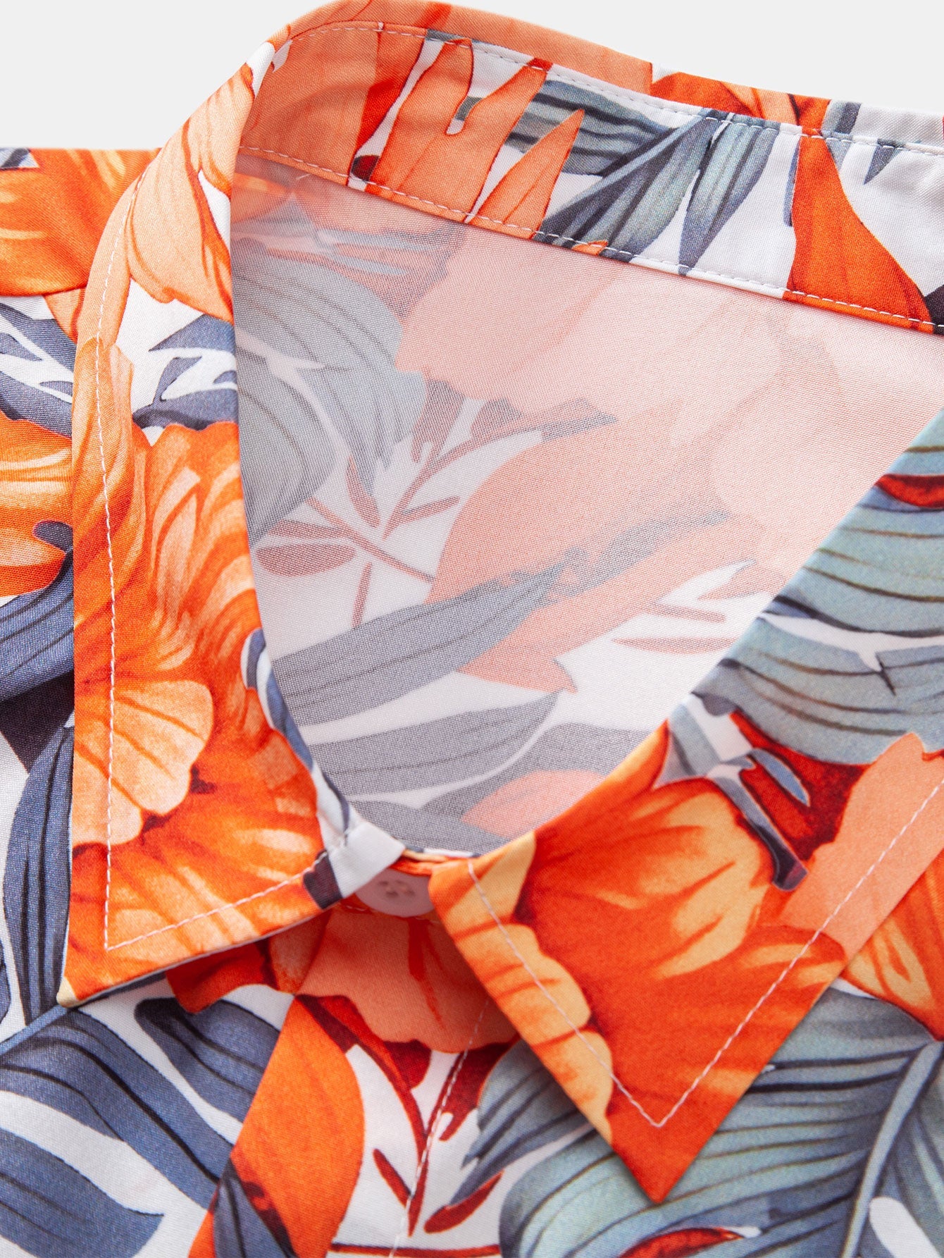 Kevin® | Tropical Flowers Print Button Up Shirt - Image 3