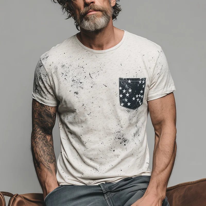 Kevin | Men'S Vintage Printed Cotton Short Sleeve T-Shirt - Image 2