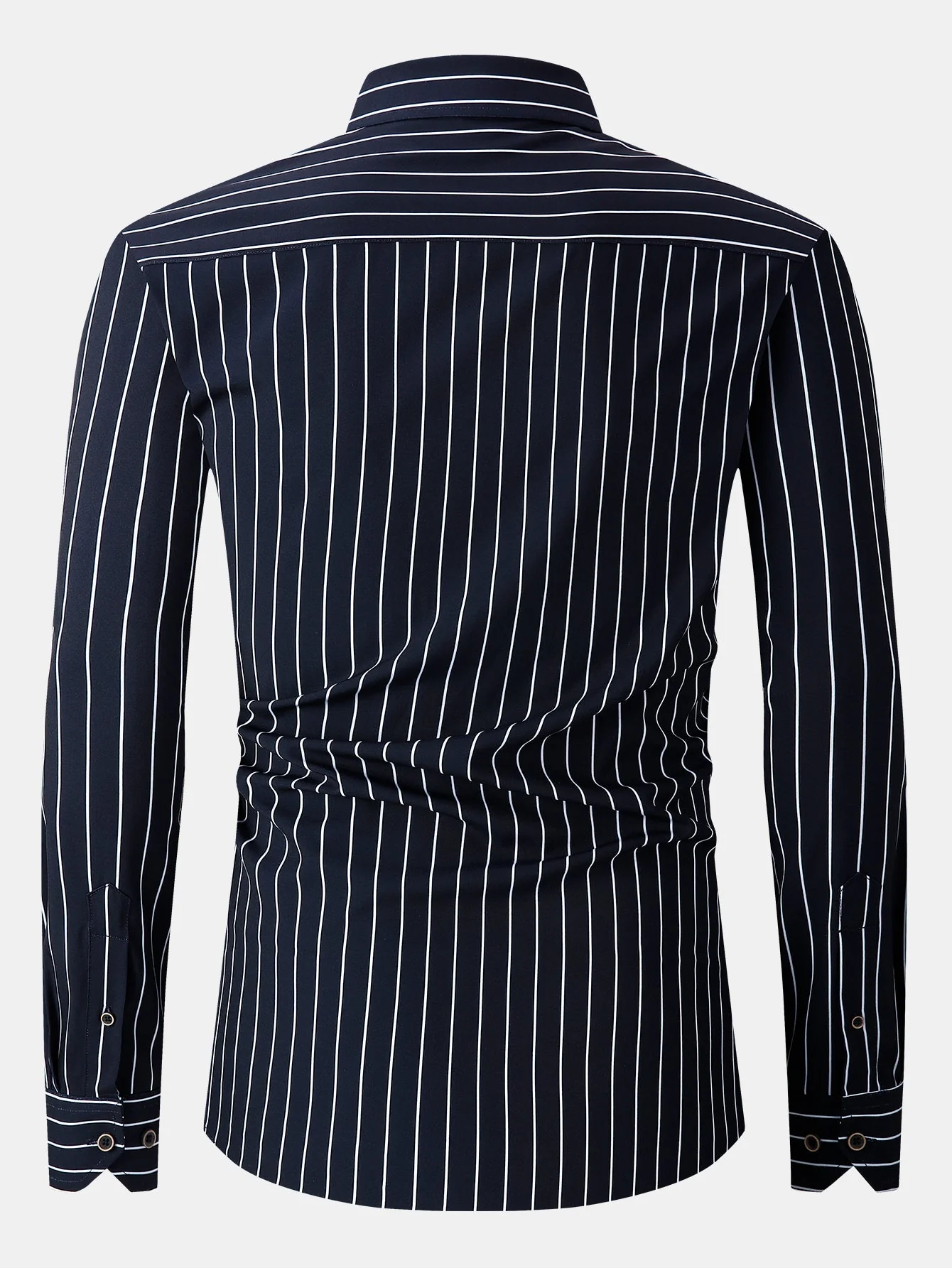 Kian® | Long Sleeve Stripe Pocket Button Up Shirt - Image 2