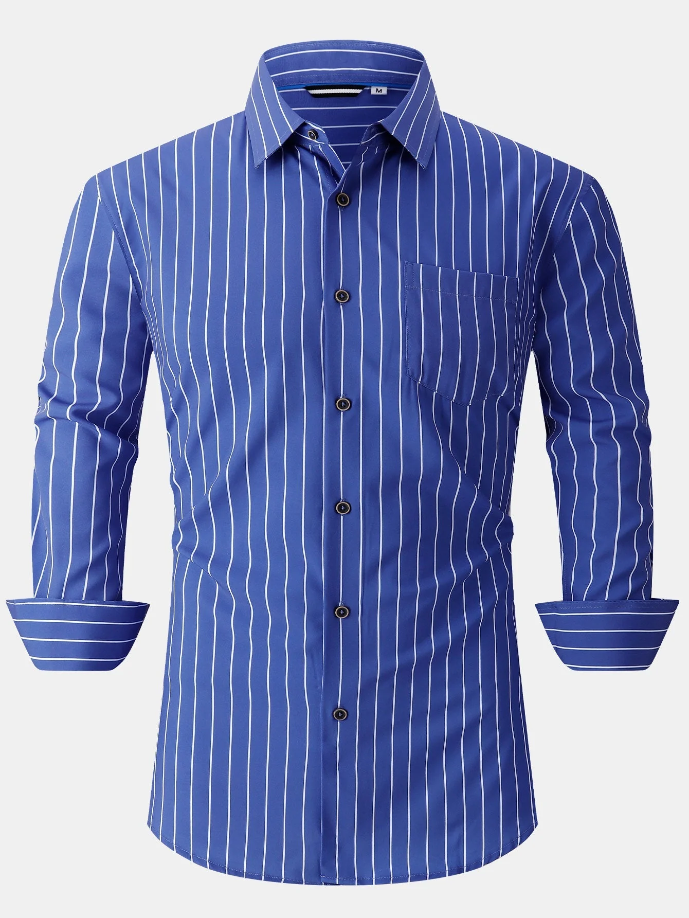Kian® | Long Sleeve Stripe Pocket Button Up Shirt - Image 3