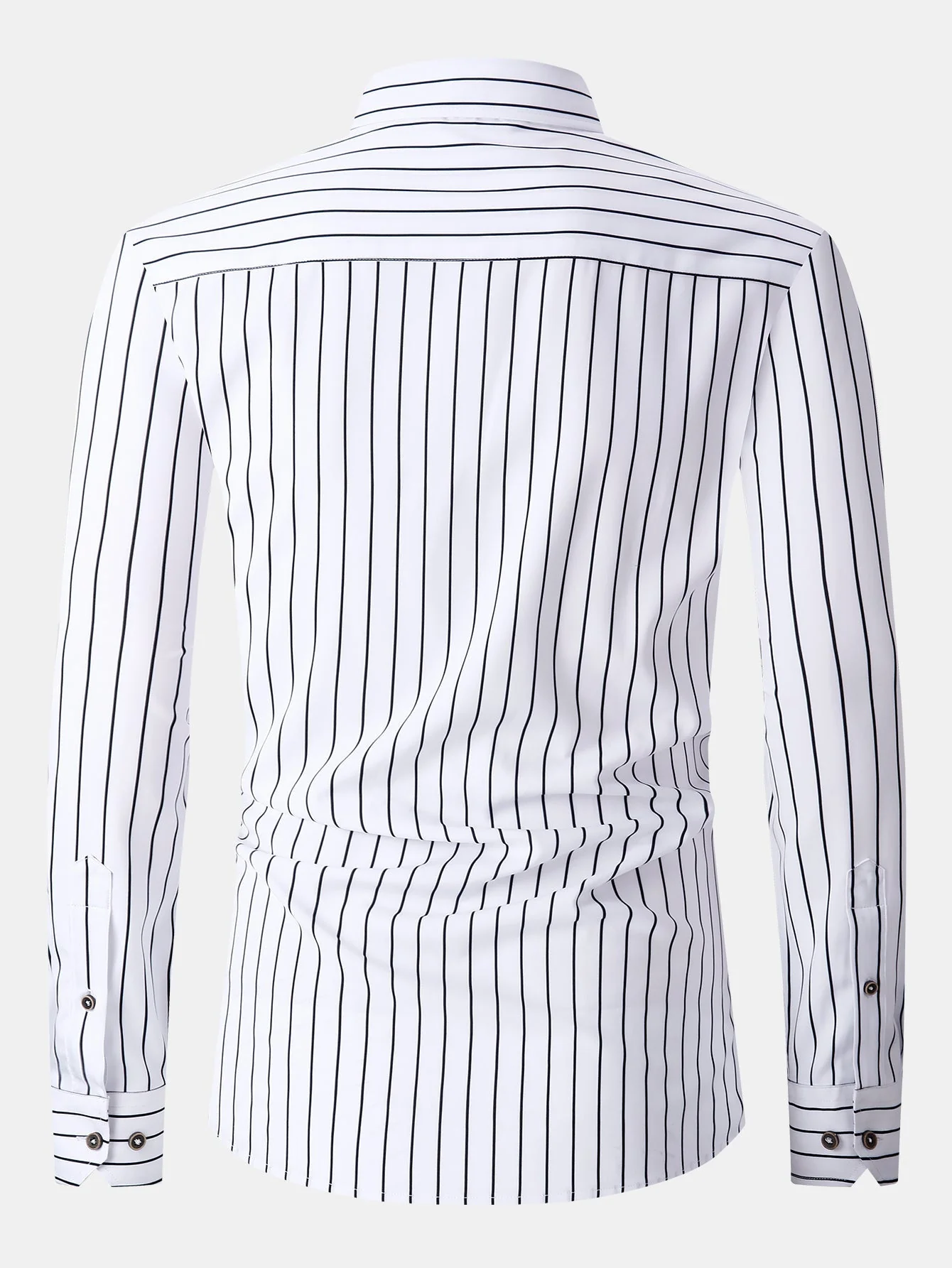 Kian® | Long Sleeve Stripe Pocket Button Up Shirt - Image 6