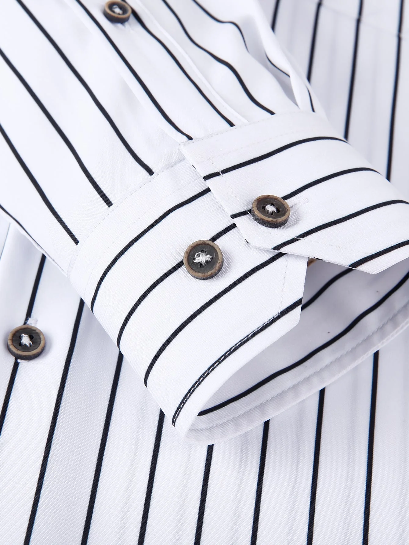 Kian® | Long Sleeve Stripe Pocket Button Up Shirt - Image 8