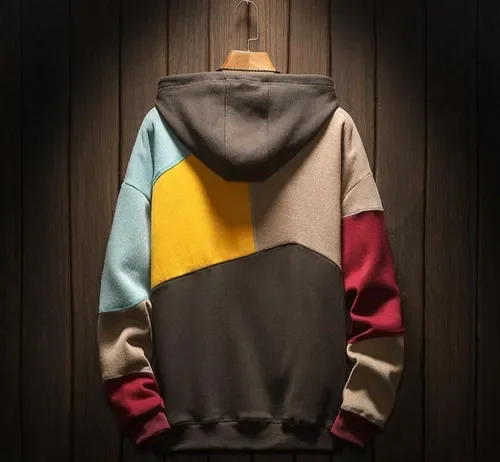 Kian | Bold color-block casual hoodie for men - Image 2