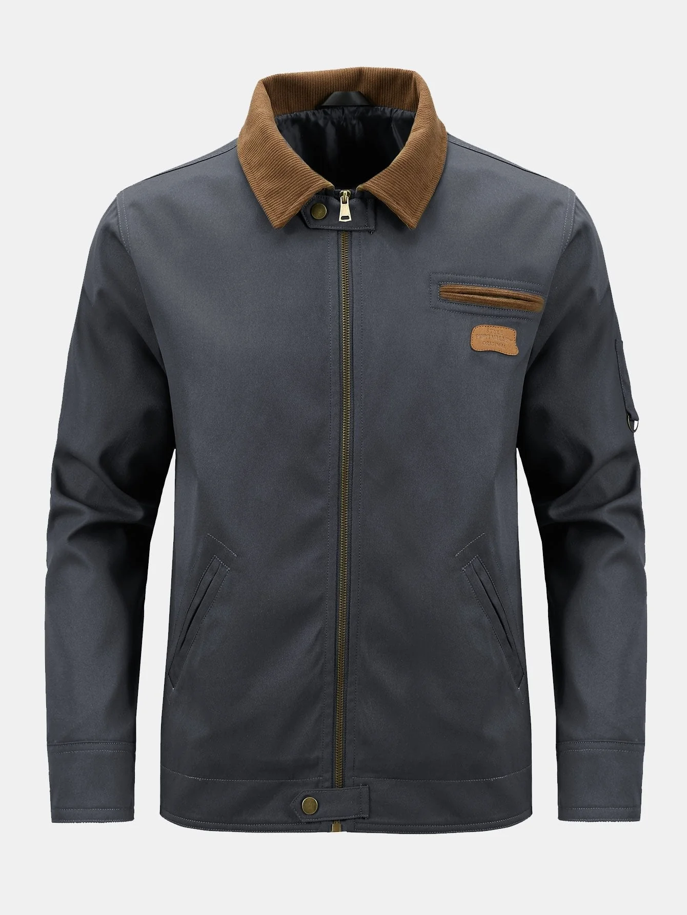 Kian | Corduroy Collar Zip Up Jacket - Image 11