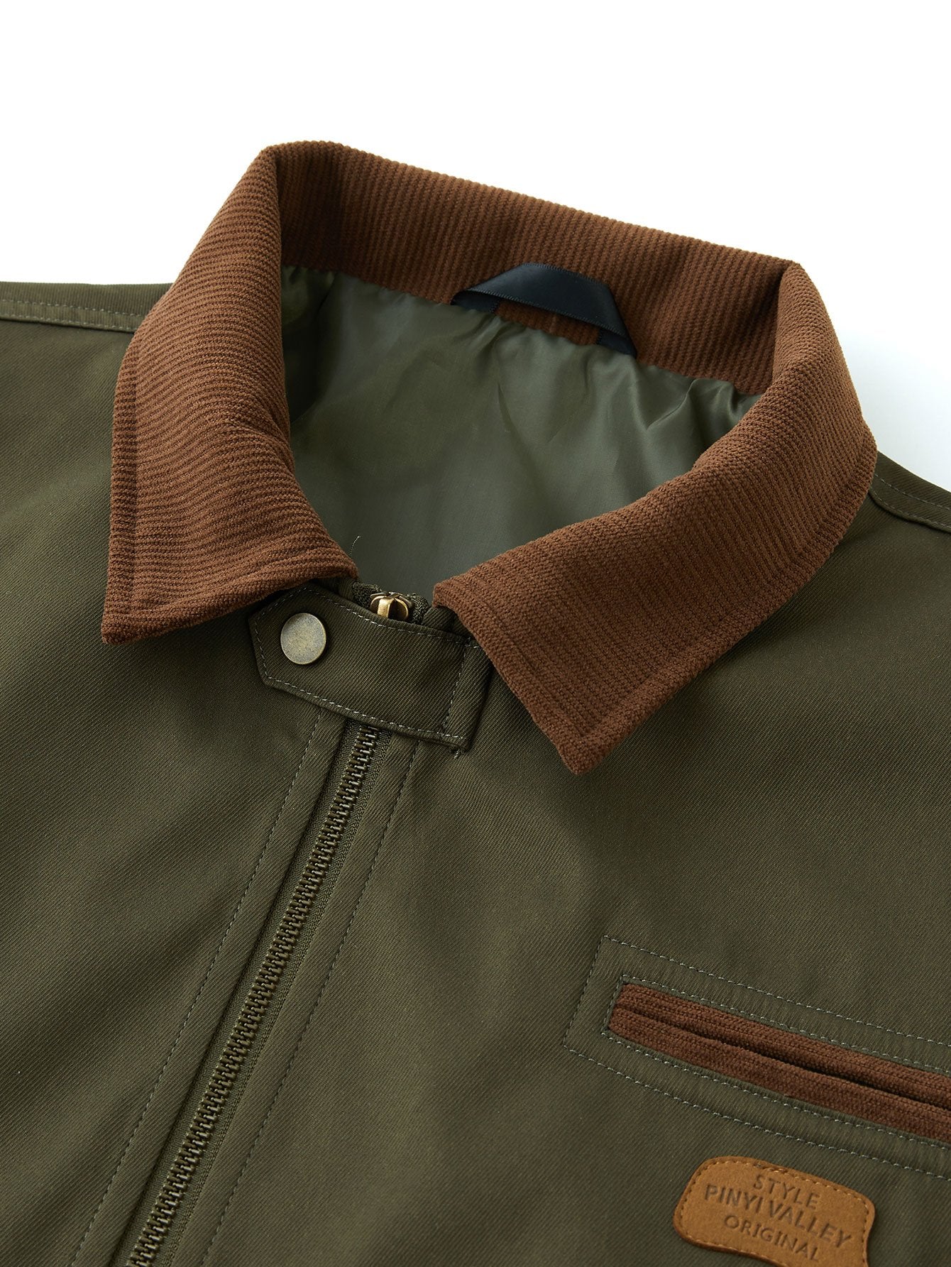 Kian | Corduroy Collar Zip Up Jacket - Image 13