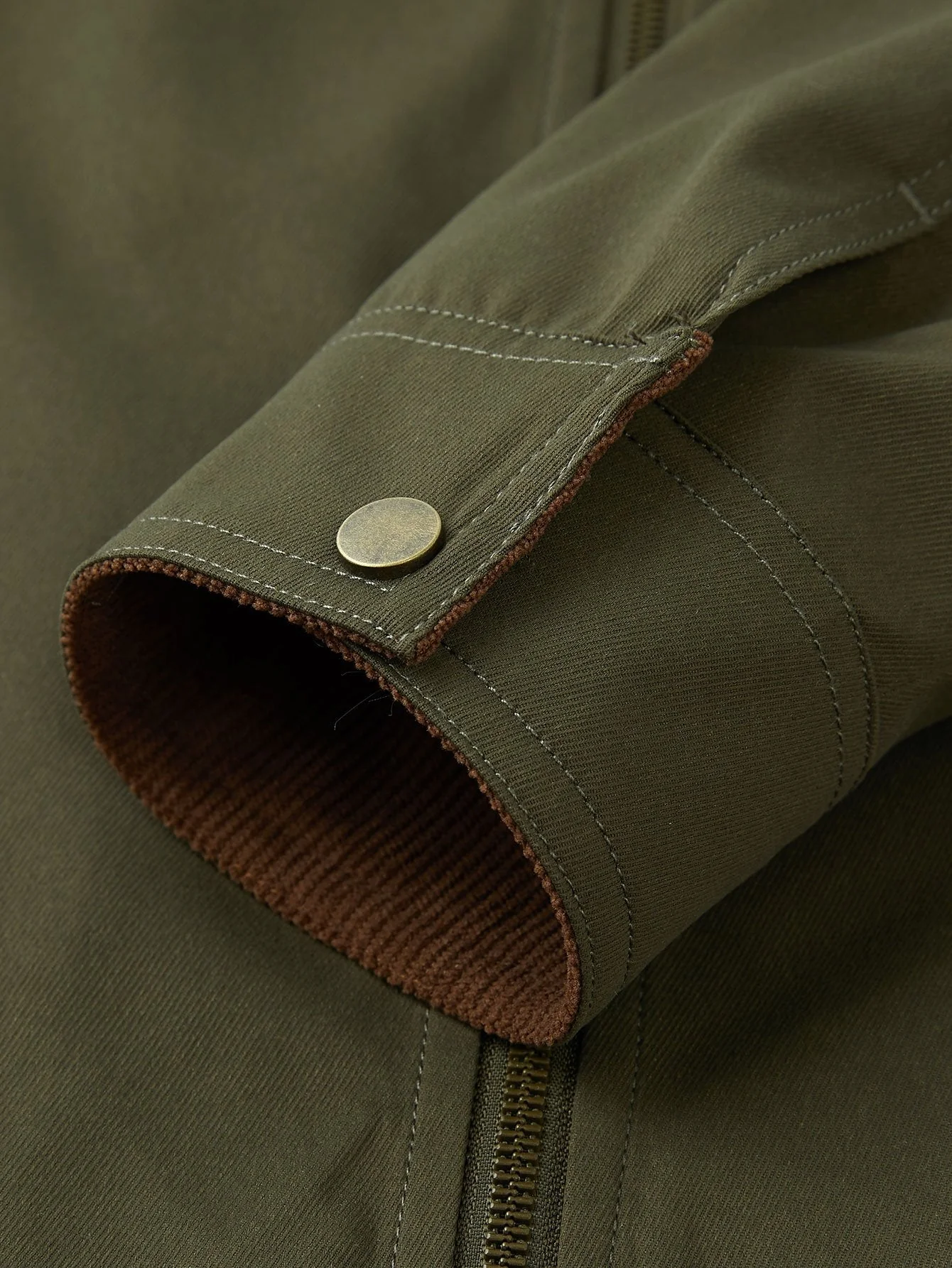 Kian | Corduroy Collar Zip Up Jacket - Image 3