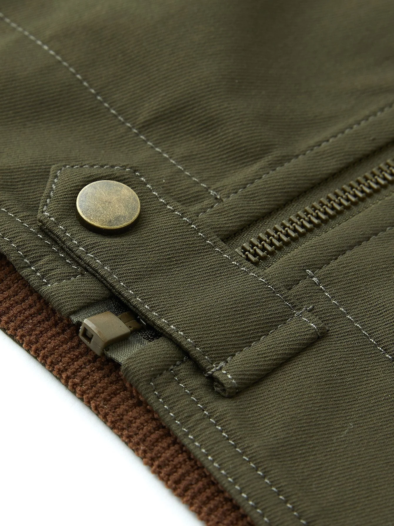 Kian | Corduroy Collar Zip Up Jacket - Image 4