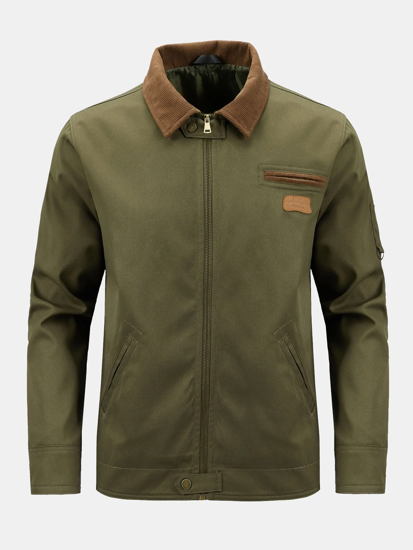 Kian | Corduroy Collar Zip Up Jacket - Image 9