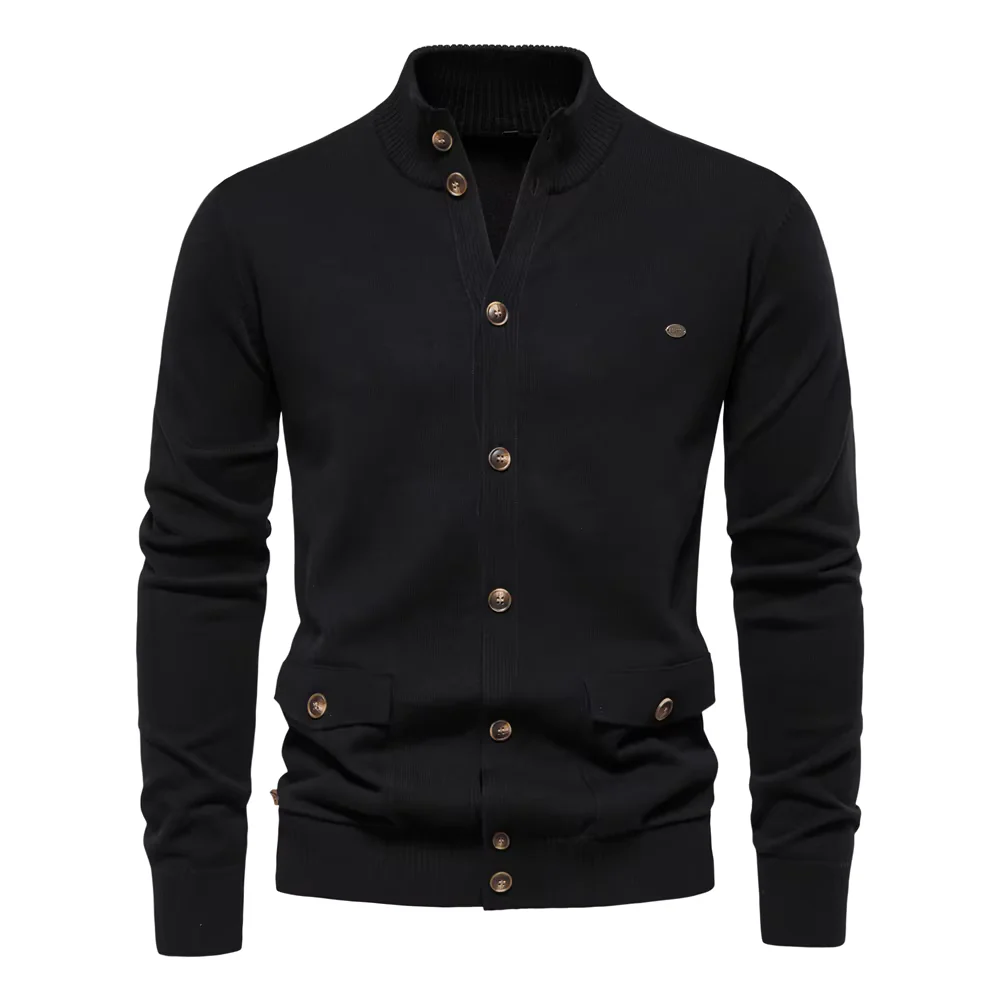 Kian | Mock Neck Cotton Cardigan - Image 6