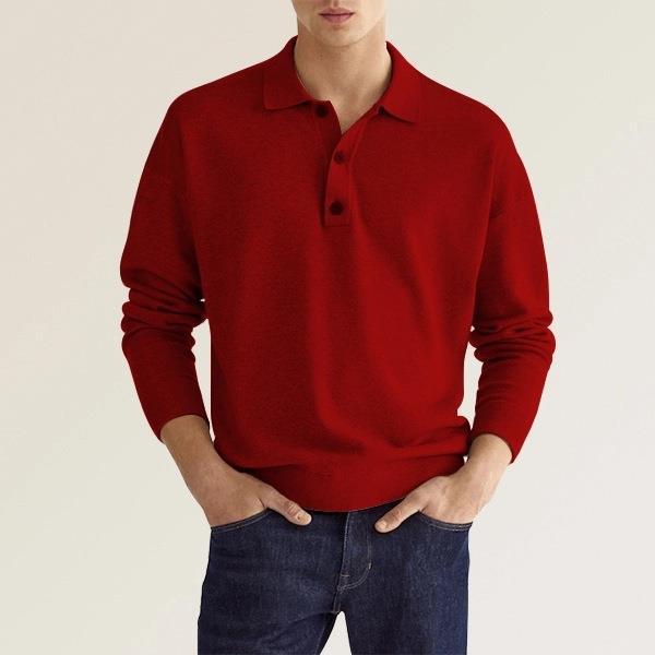 Kieron® | Refined Long-Sleeved Polo Shirt - Image 7