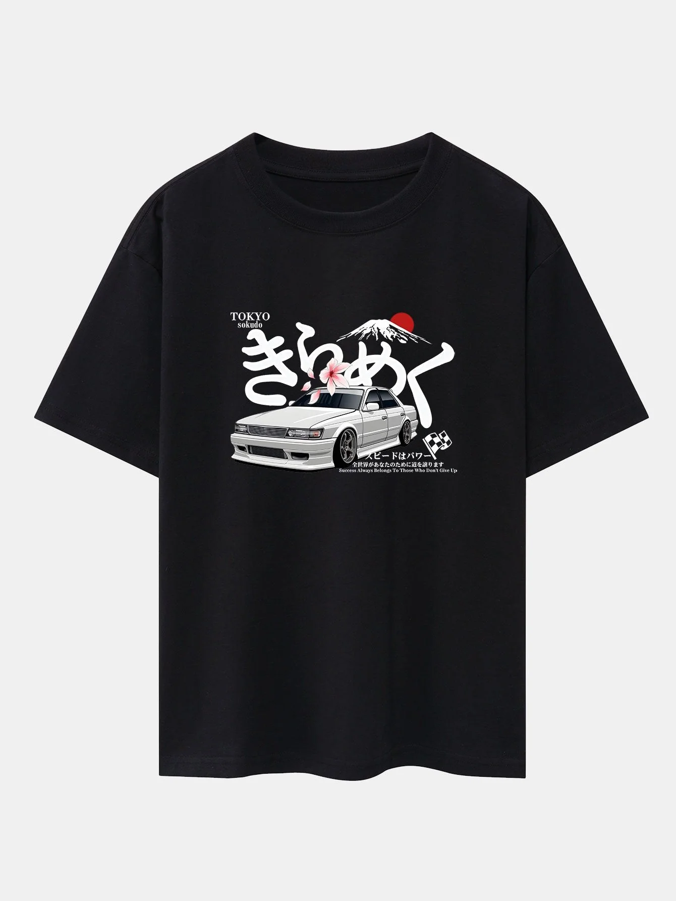 Killian® | Tokyo Mt. Fuji Car Print Drop Shoulder Oversize T-Shirt - Image 3