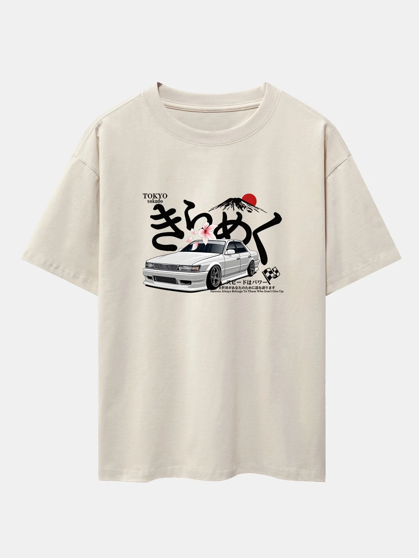 Killian® | Tokyo Mt. Fuji Car Print Drop Shoulder Oversize T-Shirt - Image 4