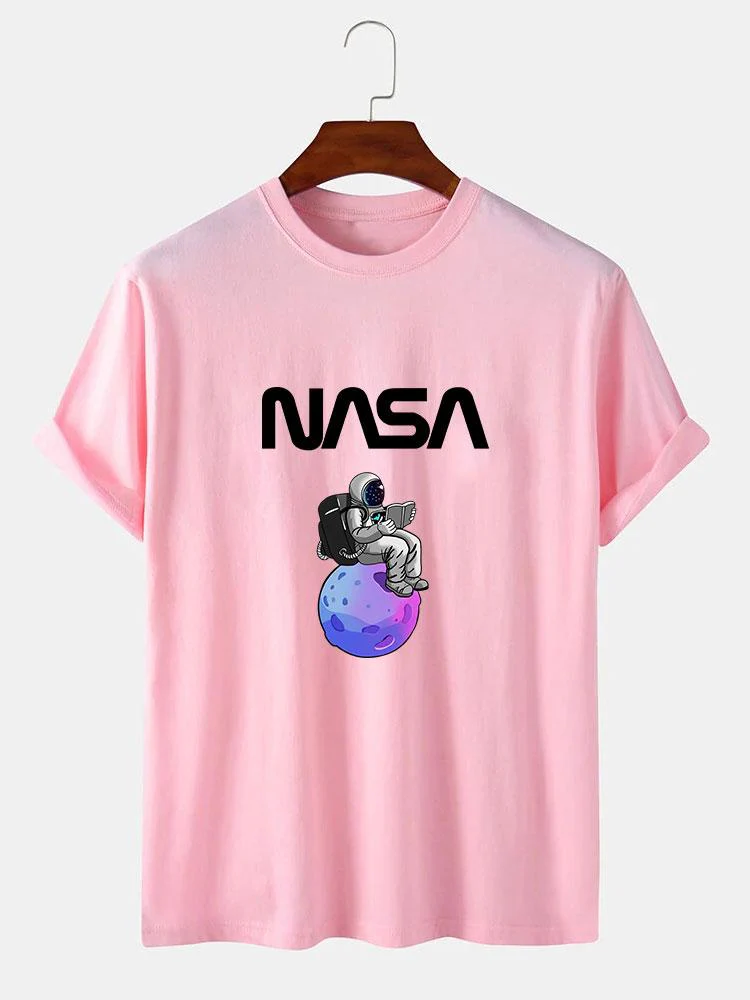 Klaus® | Astronaut Reading Book Print T-Shirt - Image 5