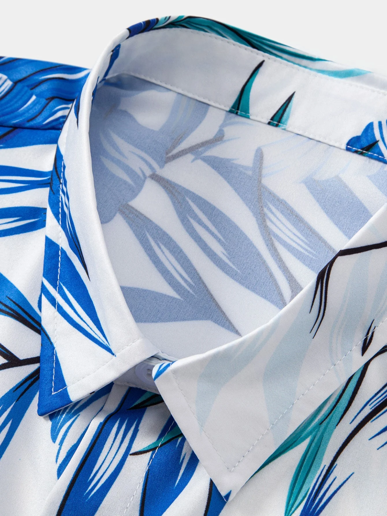 Klaus® | Tropical Leaves Print Button Up Shirt & Man Mid Length Drawstring Swim Shorts - Image 7