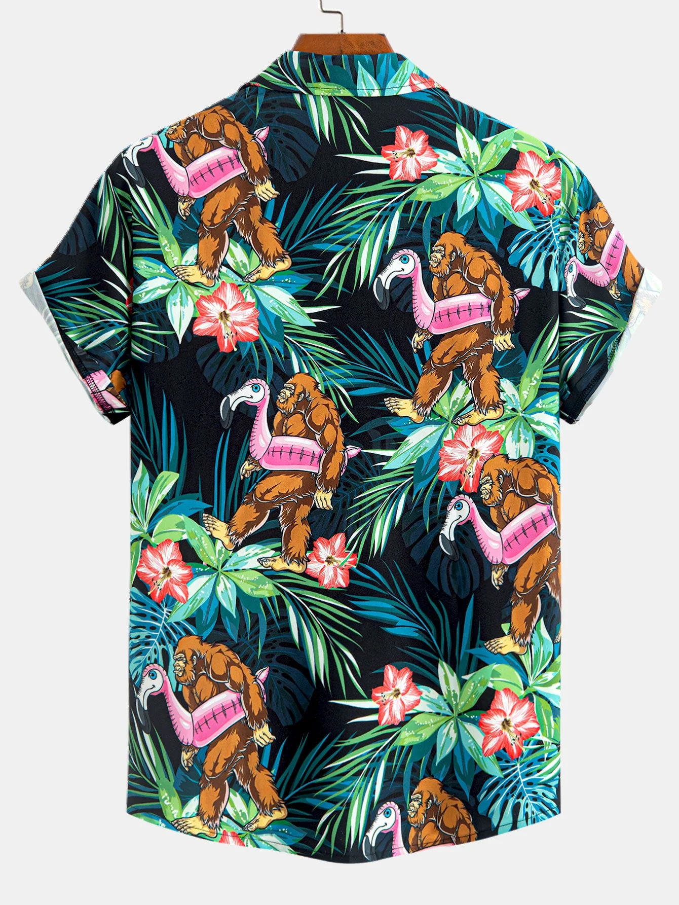 Knox® | Tropical Flamingo Bigfoot Print Button Up Shirt - Image 2