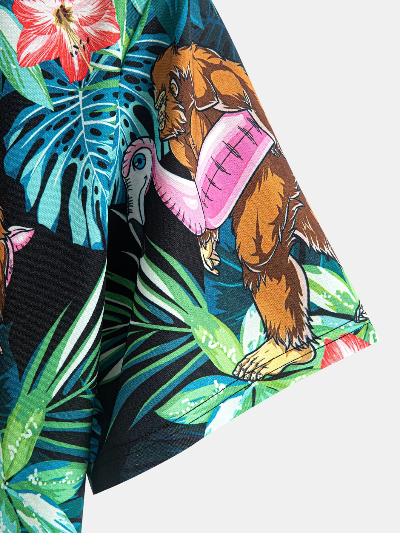 Knox® | Tropical Flamingo Bigfoot Print Button Up Shirt - Image 4