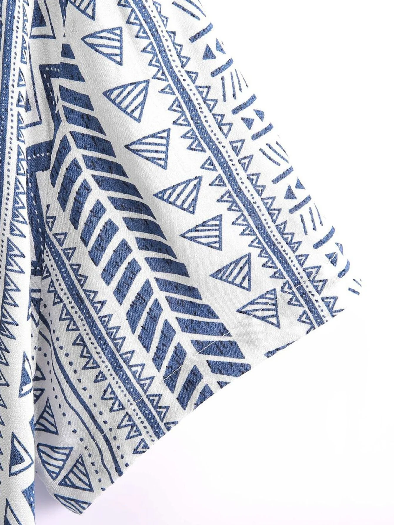 Kolby® | Tribal Geometric Print Half Placket Henley Collar Shirt - Image 9