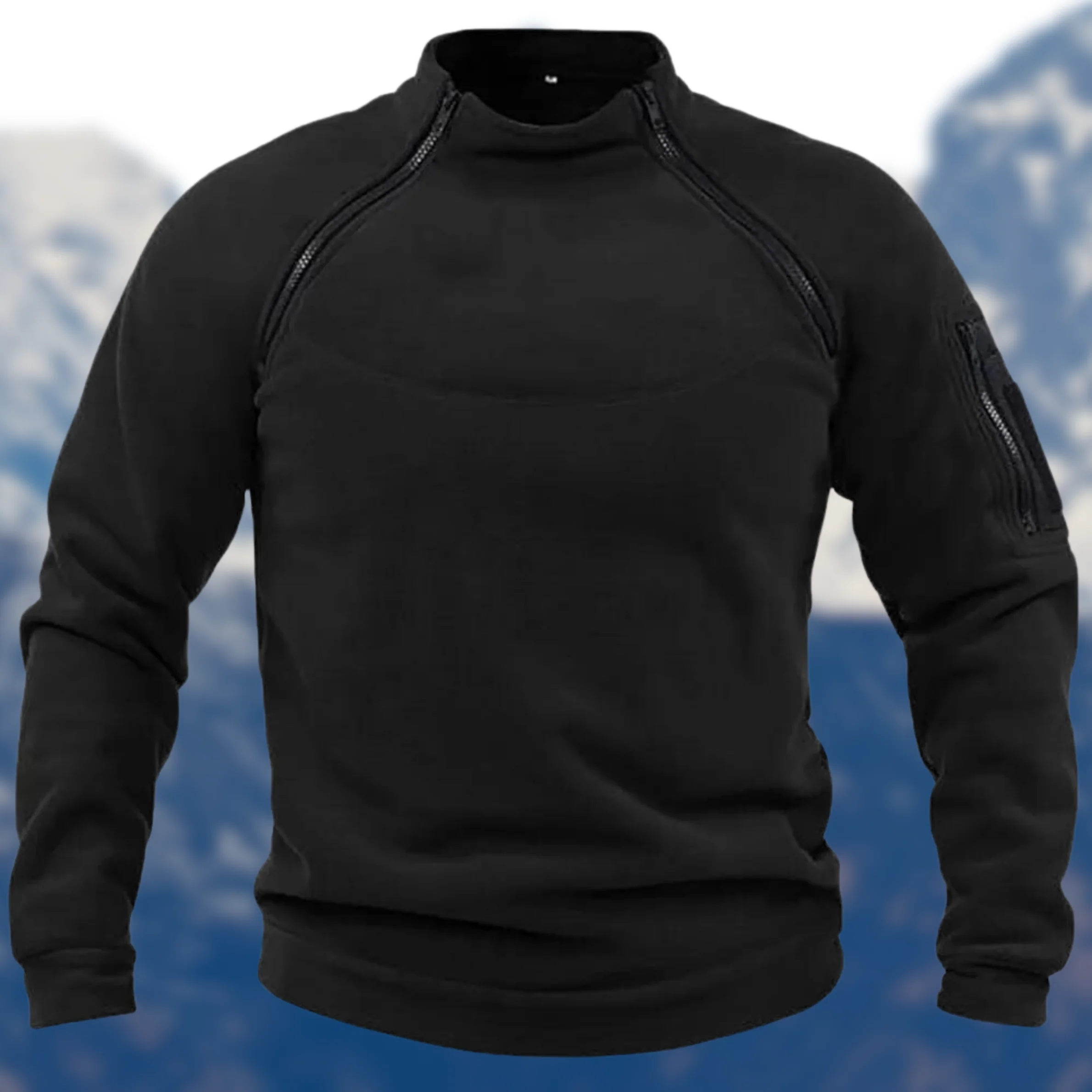 Koldo | Men's tactical fleece pullover with zip pockets - Image 2