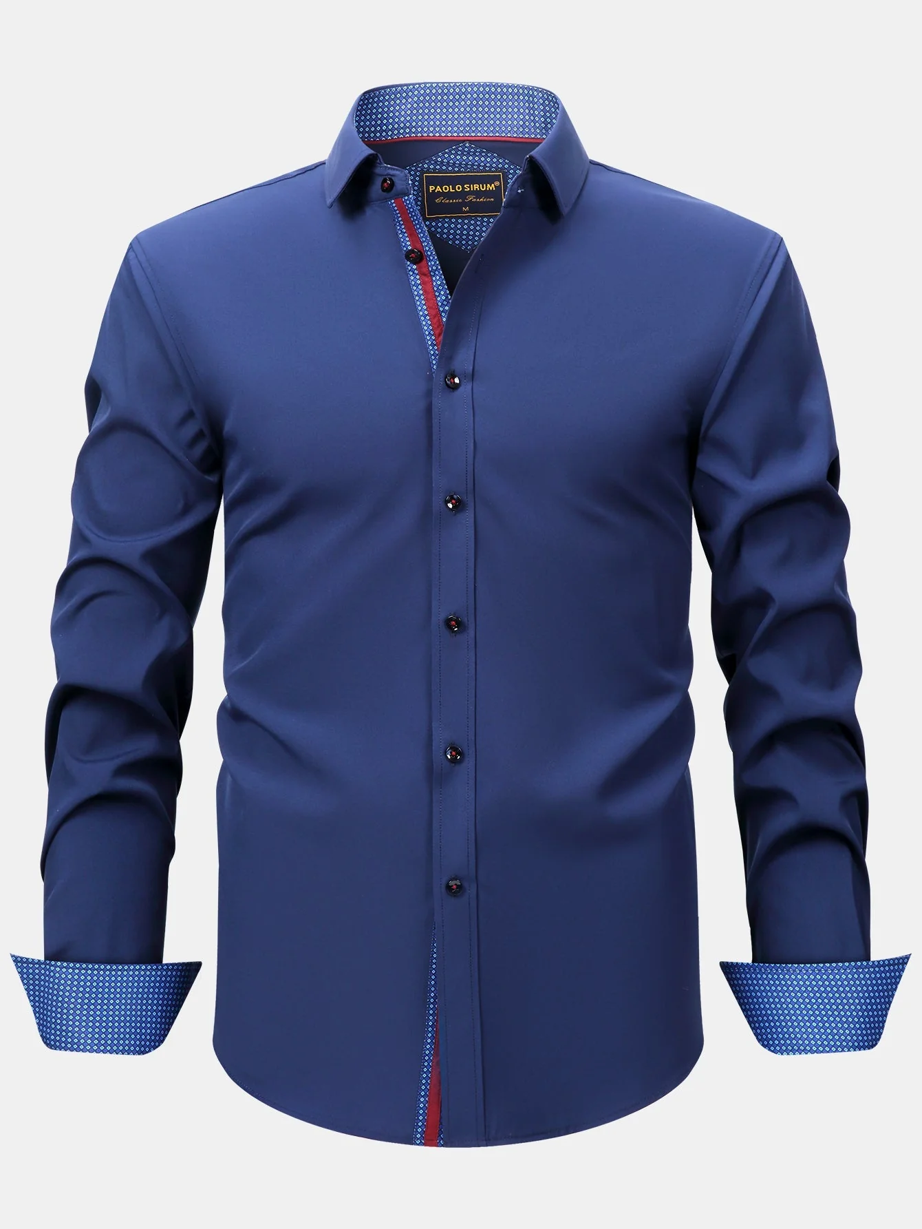 KonradĀ® | Long Sleeve Contrast Button Up Dress Shirt