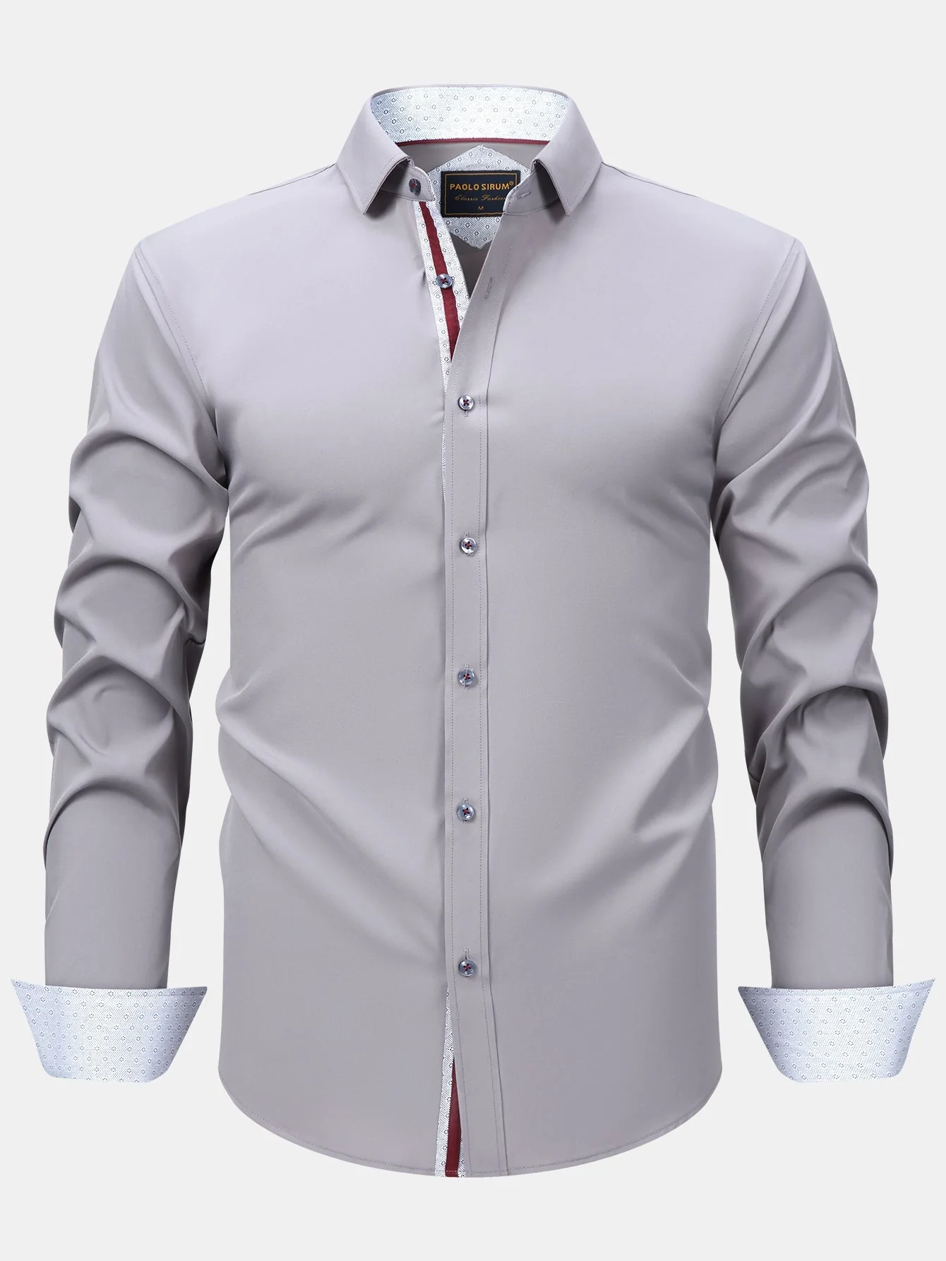 KonradĀ® | Long Sleeve Contrast Button Up Dress Shirt - Image 15
