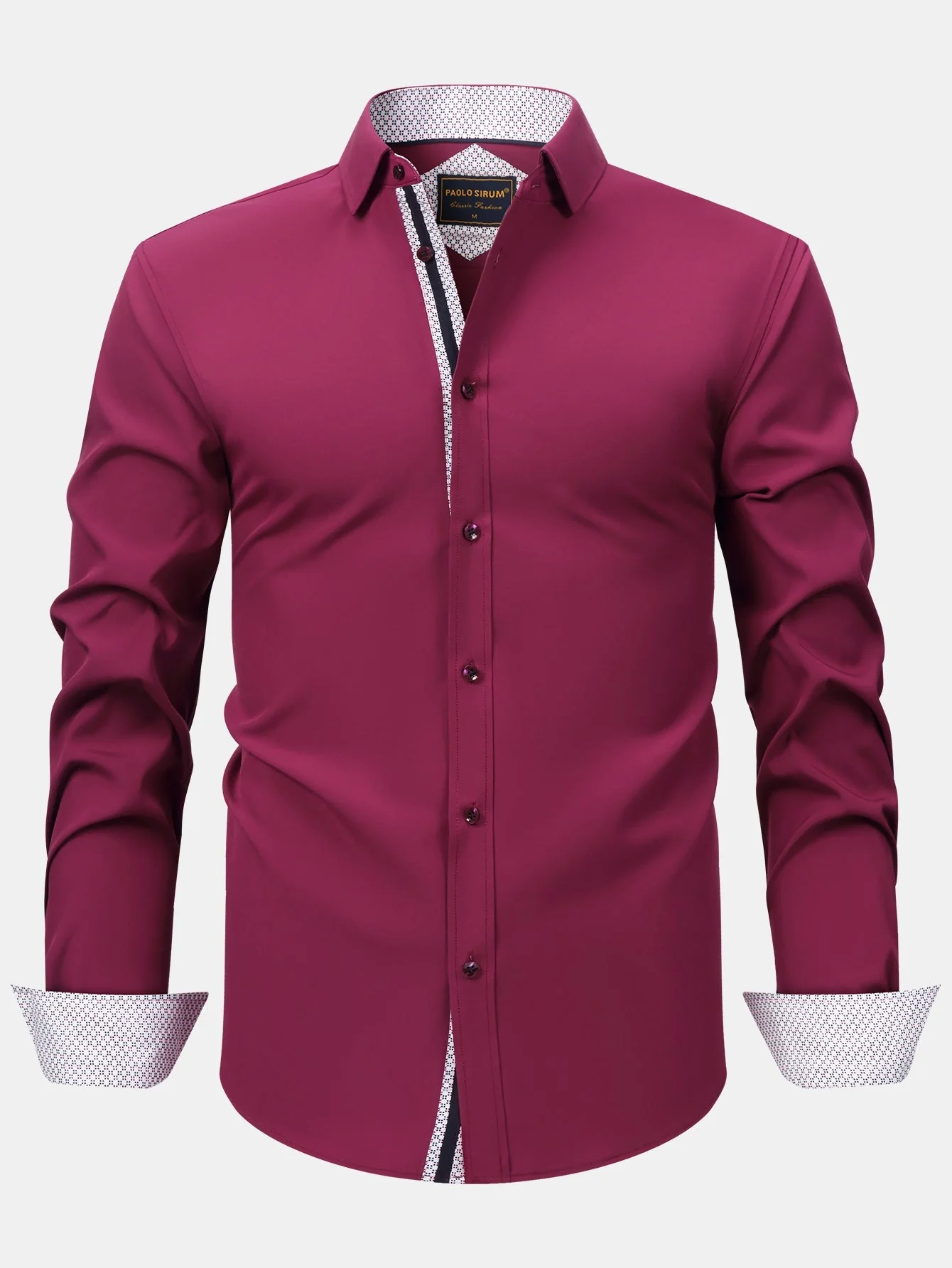 KonradĀ® | Long Sleeve Contrast Button Up Dress Shirt - Image 7