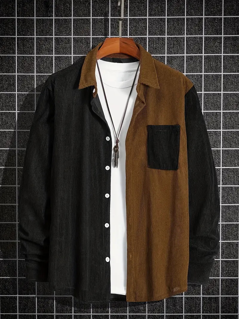 Kourtney® | Color Block Retro Shirt For Men - Image 5