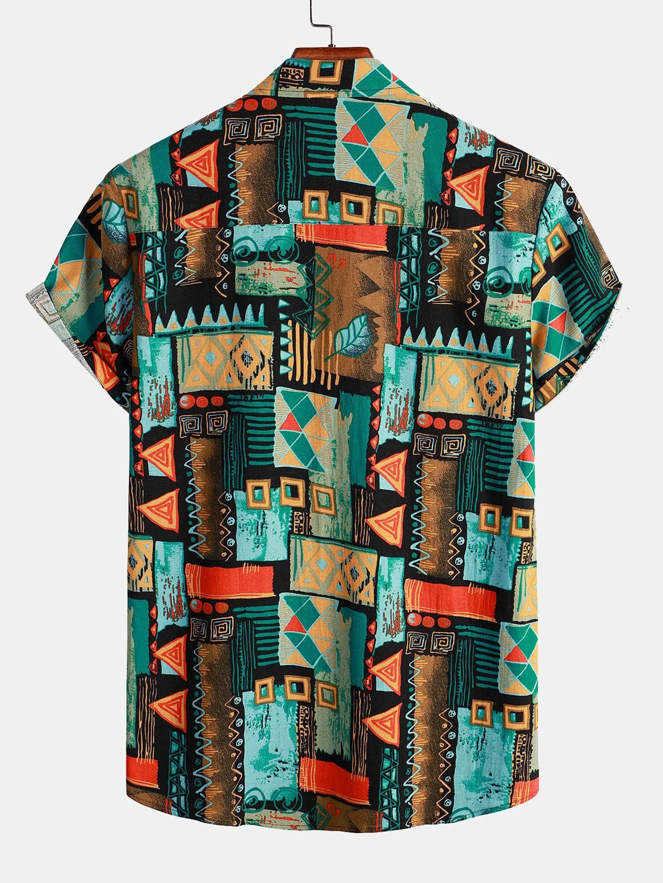 Kristian® | Tribal Geometry Print Button Up Shirt - Image 2