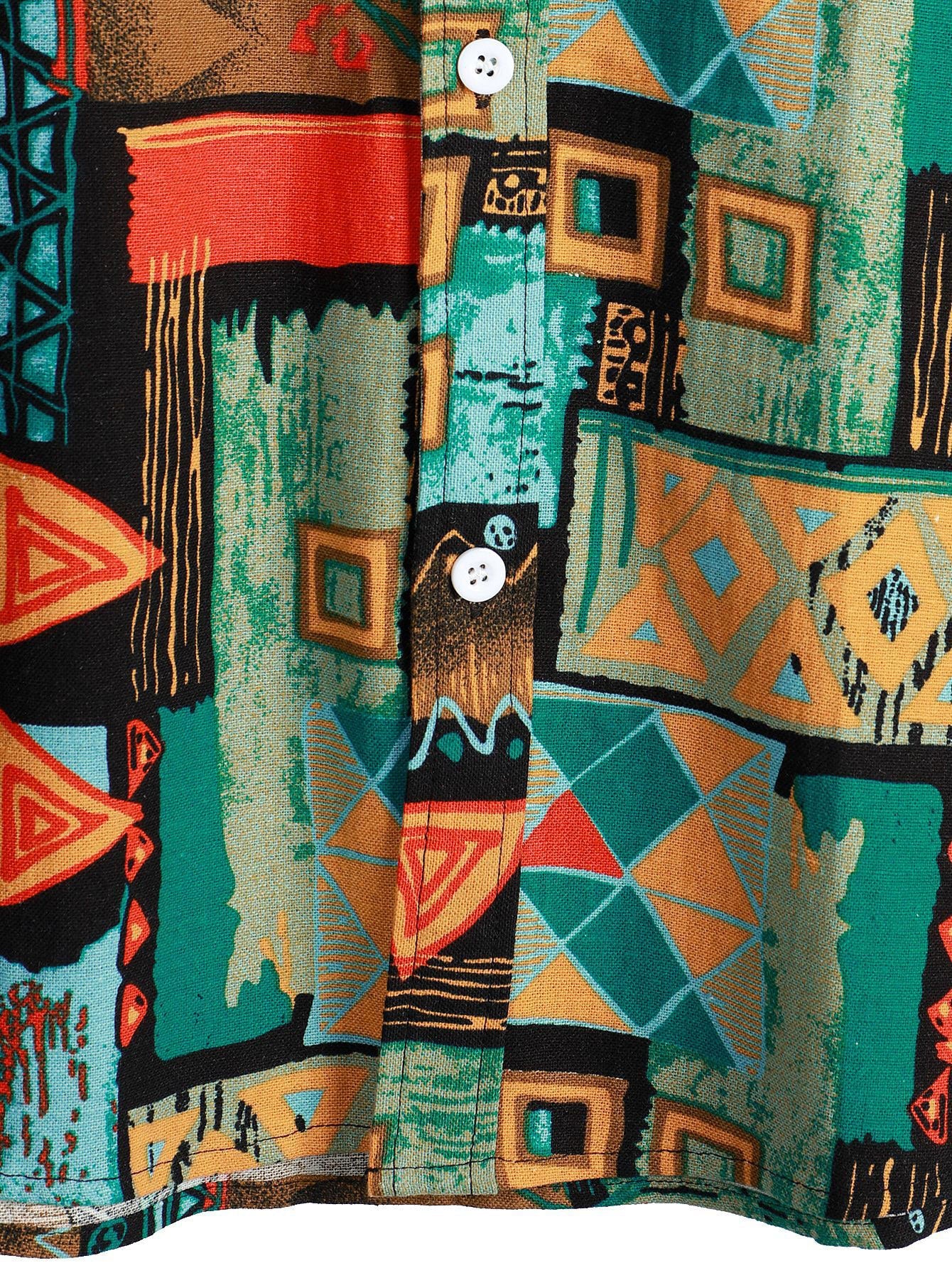 Kristian® | Tribal Geometry Print Button Up Shirt - Image 3