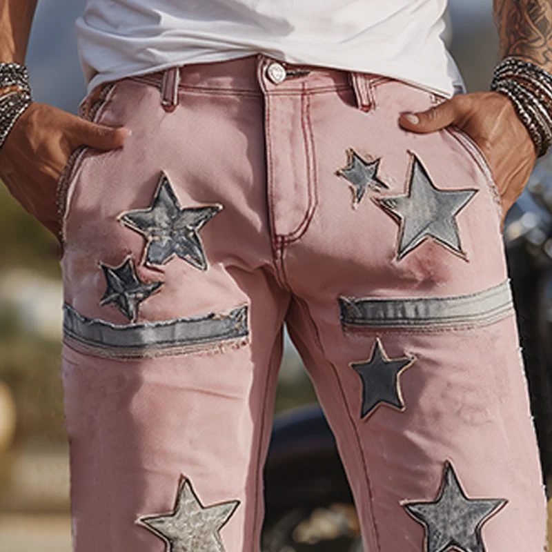 Kurt | Men'S Spring And Summer Fashion Casual Outdoor Washed Denim Patch Pattern Shorts - Image 4