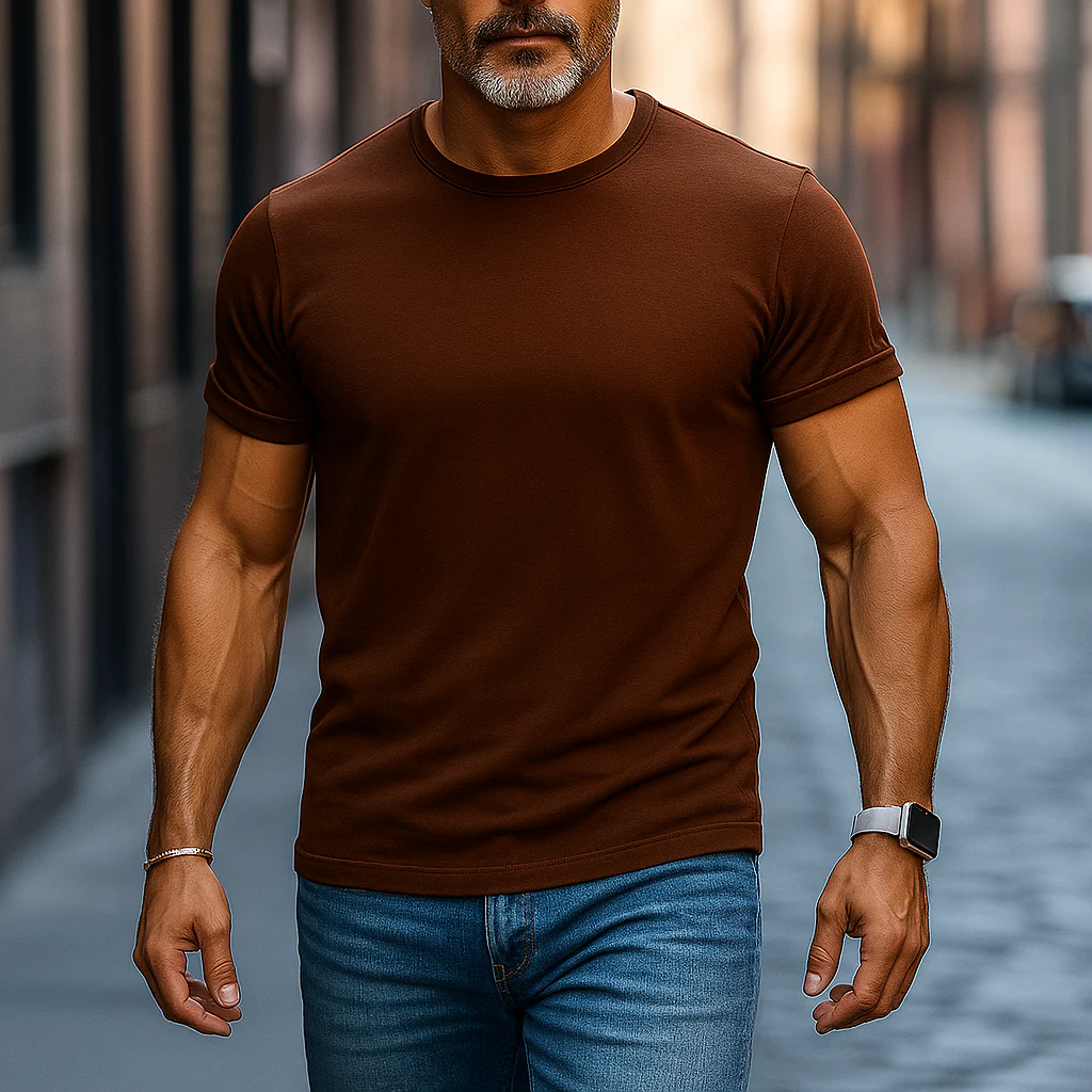 Kyle | Men'S Summer Basic Solid Color Cotton Short Sleeve T-Shirt - Image 3