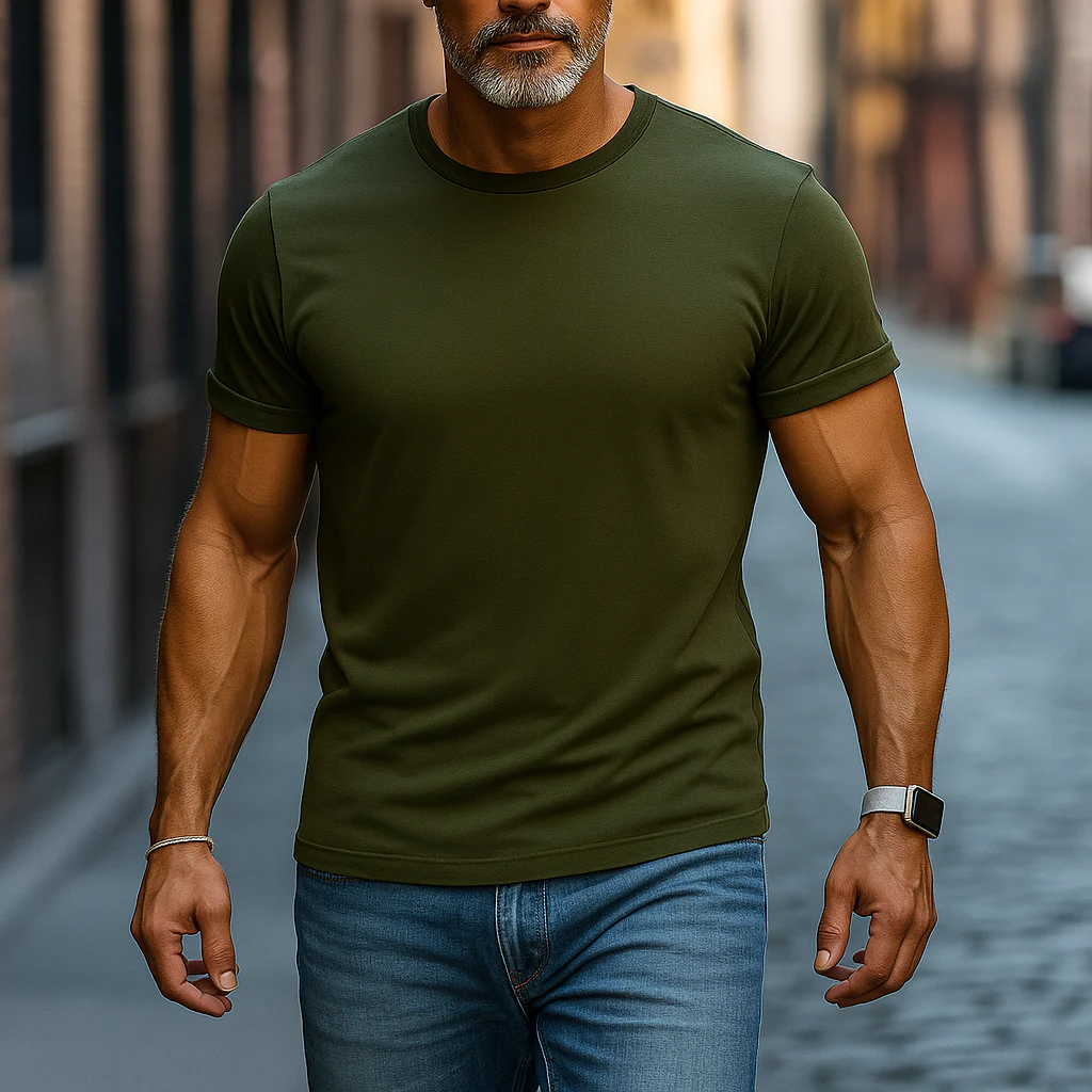 Kyle | Men'S Summer Basic Solid Color Cotton Short Sleeve T-Shirt - Image 5