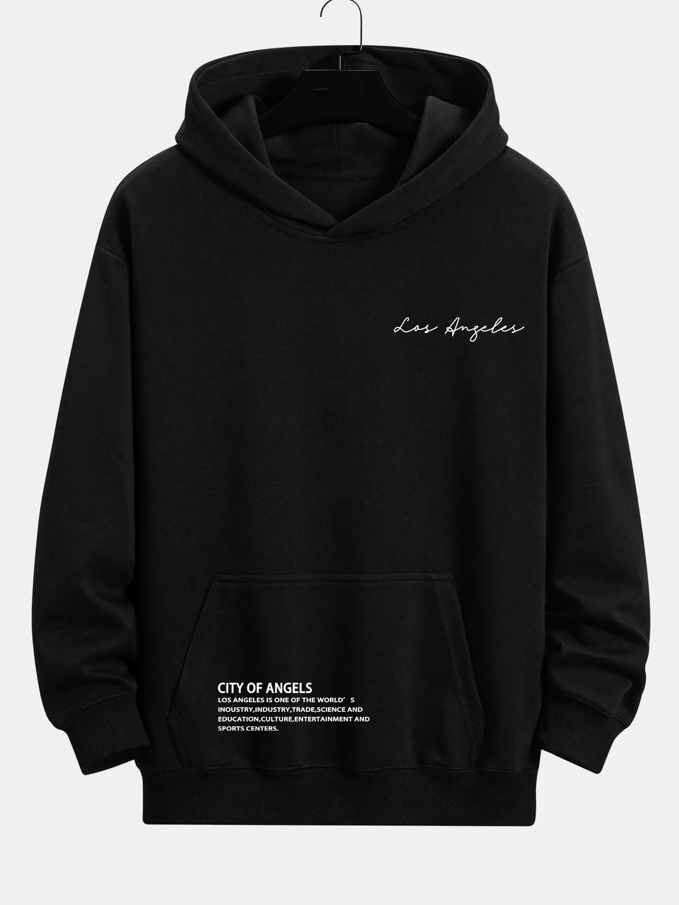 Kylo | Los Angeles Slogan Print Relax Fit Hoodie - Image 5