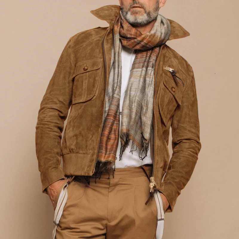 Lael | Retro suede jacket with lapels and breast pocket - Image 10