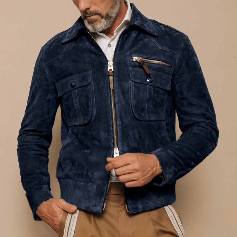 Lael | Retro suede jacket with lapels and breast pocket - Image 11