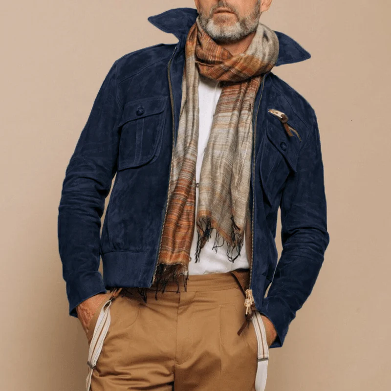 Lael | Retro suede jacket with lapels and breast pocket - Image 12