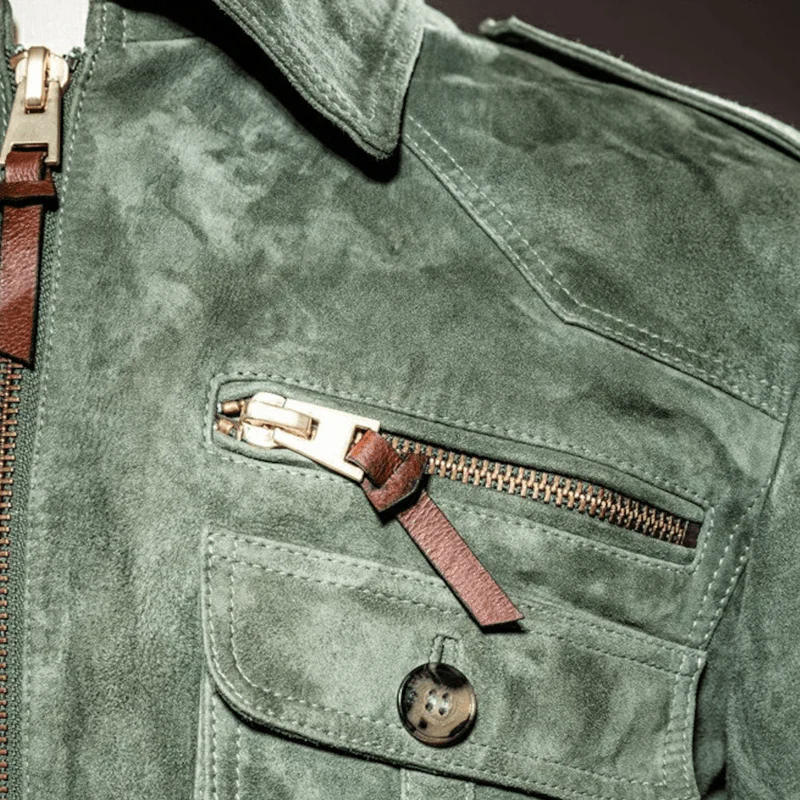 Lael | Retro suede jacket with lapels and breast pocket - Image 2