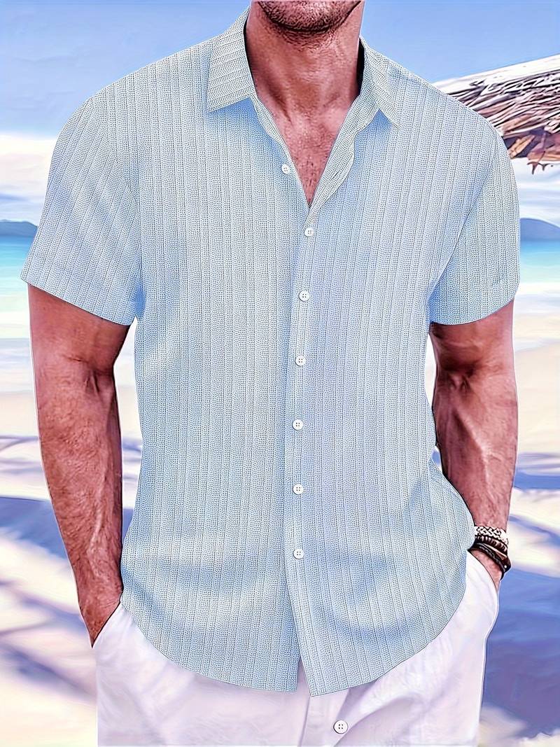 Lafayette® | Ribbed Short-Sleeved Blouse With Button Placket - Image 28