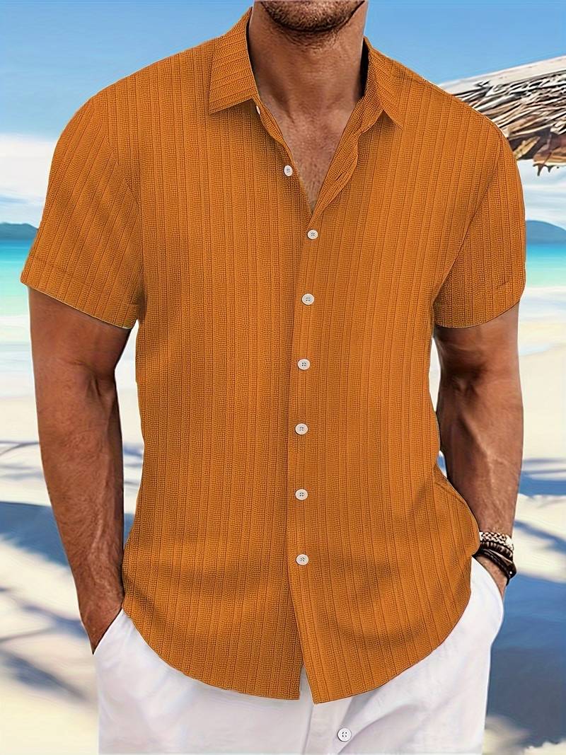 Lafayette® | Ribbed Short-Sleeved Blouse With Button Placket - Image 29