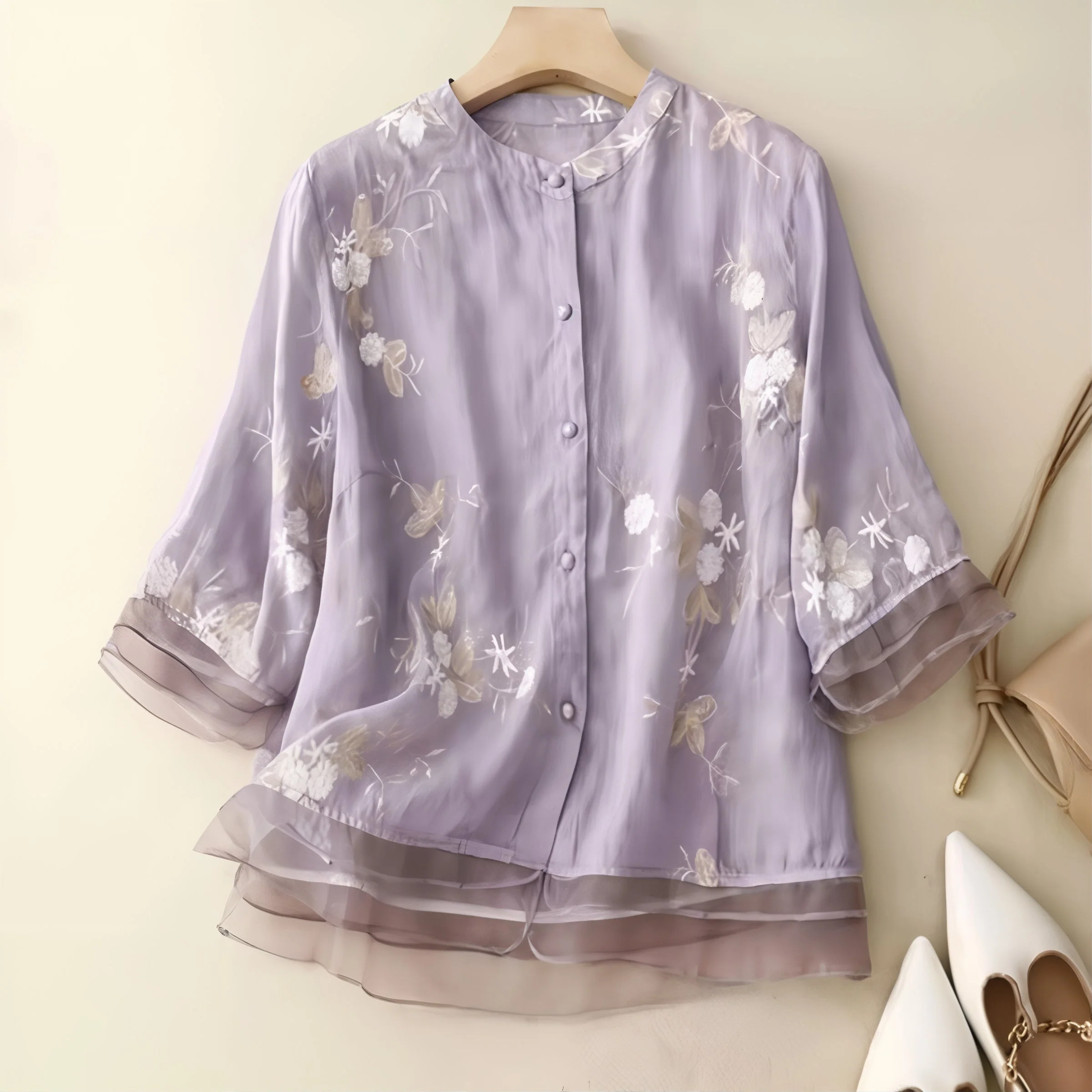Laird® | Lightweight Cotton Embroidered Blouse - Image 2